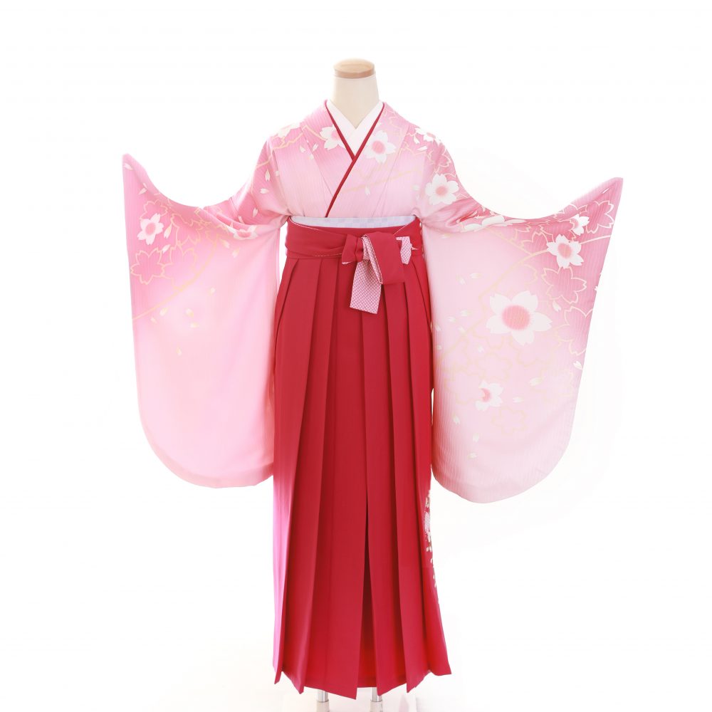 ピンクの桜柄卒業袴
