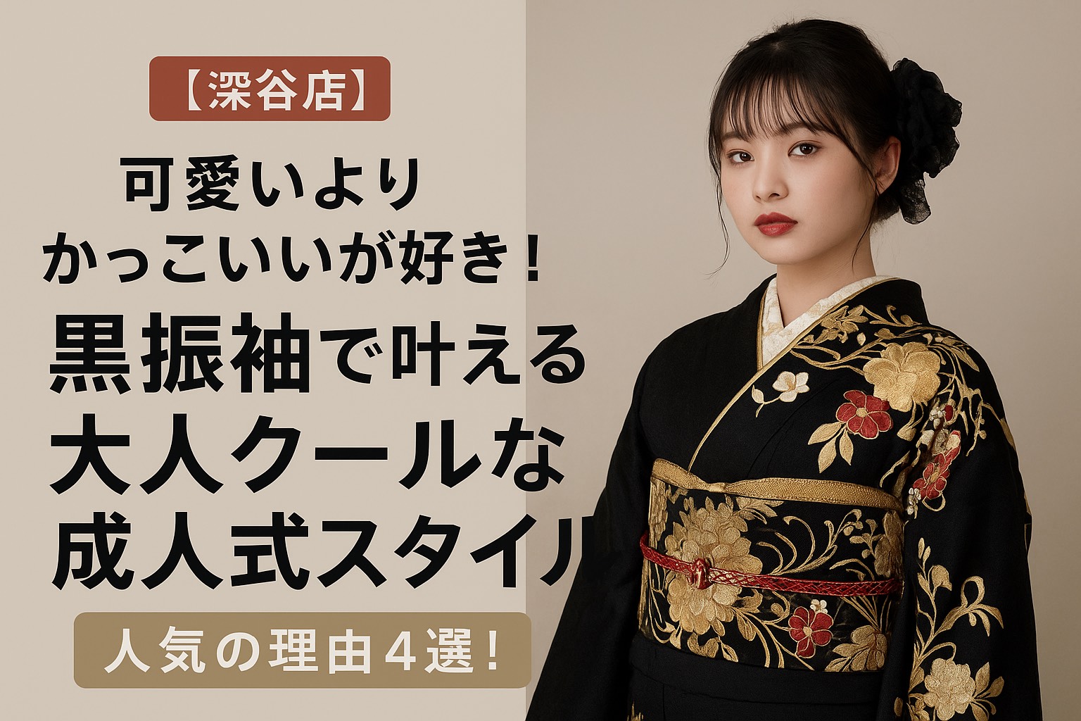 可愛いよりかっこいいが好き！黒振袖で叶える大人クールな成人式スタイル＆人気の理由4選！
