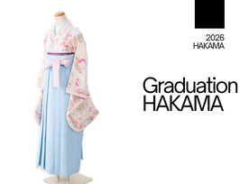 薄ピンクのリズリサの着物に水色ストライプのリズリサの卒業袴